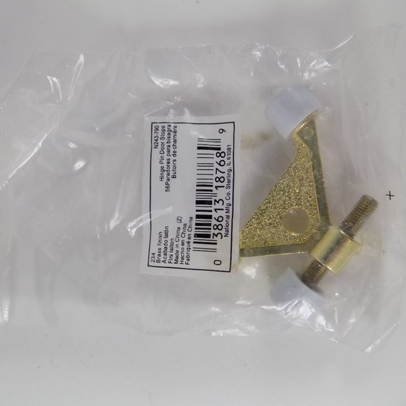 🌷5/25 SALE National Brass Textured Hinge Pin Door Stop Lot of 6 Hardware - Picture 3 of 4